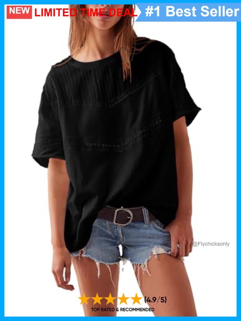 Cotton Lace Crochet Eyelet Blouse Crewneck Short Sleeve Boho Top